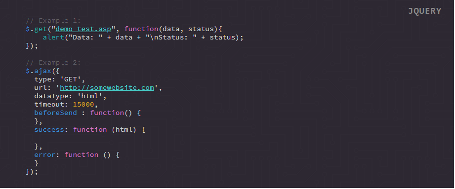 syntax highlight example: jquery